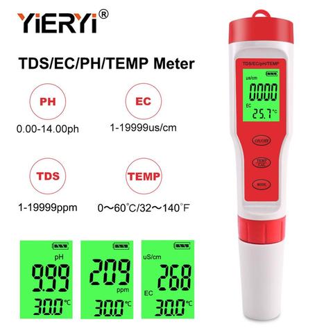 yieryi New TDS PH Meter PH/TDS/EC/Temperature Meter Digital Water Quality Monitor Tester for Pools, Drinking Water, Aquariums ► Photo 1/6