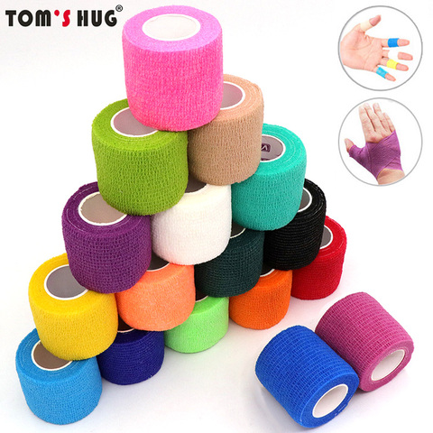 4.5m Colorful Elastoplast Self Adhesive Elastic Bandage Tom's Hug Sports Knee Finger Ankle Palm Shoulder Athletic Wrap Tape ► Photo 1/6