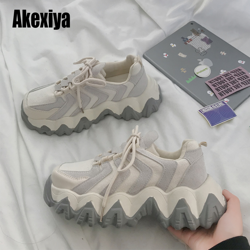 Pinpoint is Beregning Price history & Review on New Designer Shoes Woman Wedges Platform Sneakers  Lace-Up Tenis Feminino Casual Chunky Sneakers Ladies Zapatos Mujer Gray  beige | AliExpress Seller - Nick Judy Store | Alitools.io