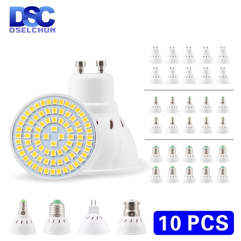 10pcs Lampada LED Spotlight Bulb E27 E14 MR16 GU10 B22 220V Bombillas LED Lamp 48 60 80 LED 2835 SMD Lampara Spot Light 3w 4w 5w ► Photo 1/6