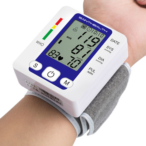 Electric Wrist Blood Pressure Monitor Portable tonometer health care bp Digital Blood Pressure Monitor meters sphygmomanometer ► Photo 1/5