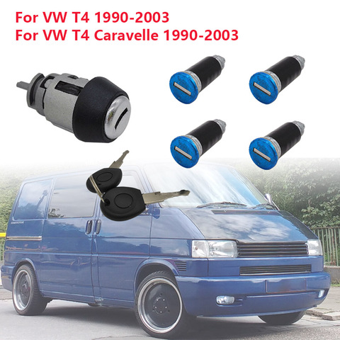 7Pcs/Set 1 Ignition Switch 4 Door Lock Barrel With 2 Keys For VW T4 Caravelle MK 4 IV 1990-2003 Transporter Double Barn Hardware ► Photo 1/4