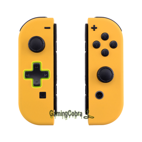 Soft Touch Caution Yellow Controller Housing (D-Pad Version) w/ Full Set Buttons Replacement Shell for Nintendo Switch Joy-Con ► Photo 1/1