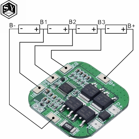 1PCS 4S 14.8V / 16.8V 20A peak li-ion BMS PCM battery protection board bms pcm for lithium LicoO2 Limn2O4 18650 li battery ► Photo 1/6