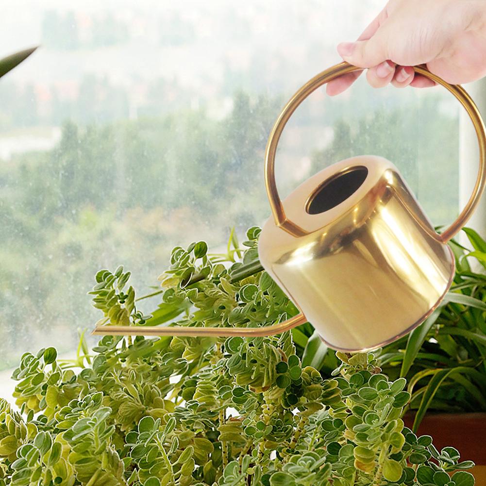 500ml Gold Watering Kettle Can Pot Stainless Steel Gardening Household Shower Watering Flower