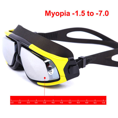 Men women Swimming Anti Fog UV Protection Diopter Swim Goggles with Prescription Waterproof Large Frame Myopia swimming Glasses ► Photo 1/6