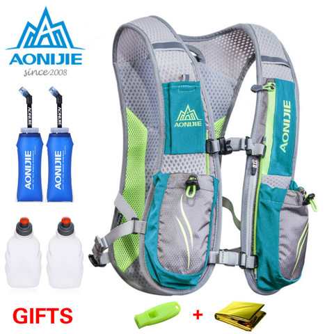 AONIJIE 2022 Running Marathon Hydration Nylon 5.5L Outdoor Running Bags Hiking Backpack Vest Marathon Cycling Backpack Green250G ► Photo 1/6