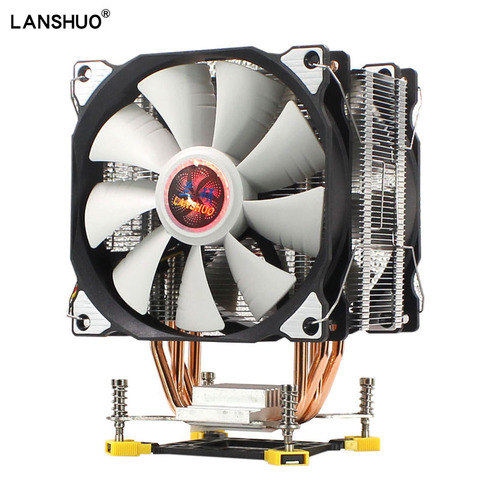 LANSHUO Cooler Cpu Intel LGA1155 RGB 120mm 4 Heatpipe Cpu Fan Radiator Cooling  For LGA 775 1151 1156 1356 ► Photo 1/6