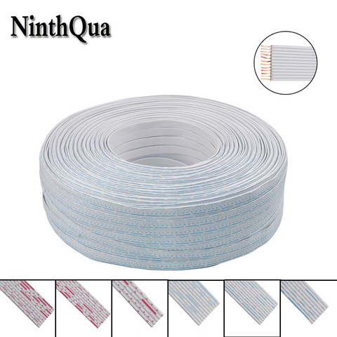 10mtre 2468 Parallel Wire Flat redwhite side-by-side cable 24AWG 7pin 8pin 9pin 10pin 11Pin 12pin blue / Pink + White ► Photo 1/6