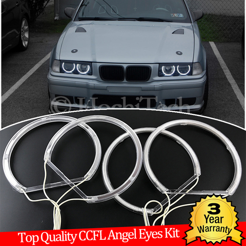 Hight Quality CCFL Angel Eyes Kit Warm White Halo Ring For BMW E36 3 Series with Euro headlights 1992-1998 Demon Eye ► Photo 1/6