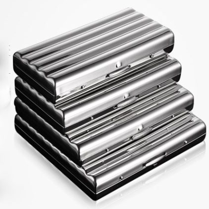 3 sizes 8mm cigarette high quality brass metal cigarette case box silver golden color ► Photo 1/6