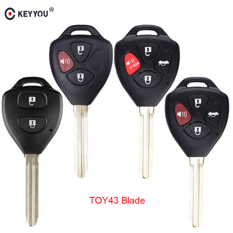 KEYYOU 2 3 4 Buttons Car Remote Key Shell Fob For Toyota Camry Corolla Avalon Venza 2007 2008 2009 2010 2011 2012 Key Case TOY43 ► Photo 1/6