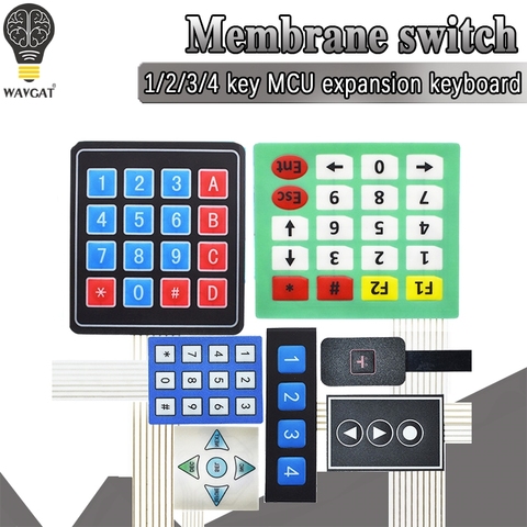 1 3 4 5 12 16 20 Key Button Membrane Switch 1x4 1x5 4x4 4x5 Keys Matrix Array Keyboard Keypad Control Panel DIY Kit For Arduino ► Photo 1/6