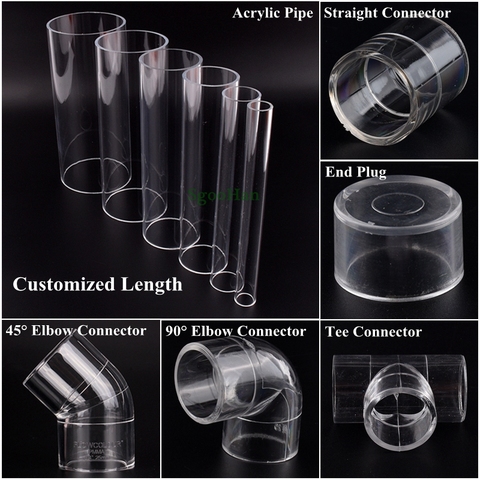 1pc Acrylic Pipe  Aquarium Fish Tank Connector Plexiglass Water Supply Tube Elbow Joints Shrimp Nano Water Tank 3 Way Tee Joints ► Photo 1/6