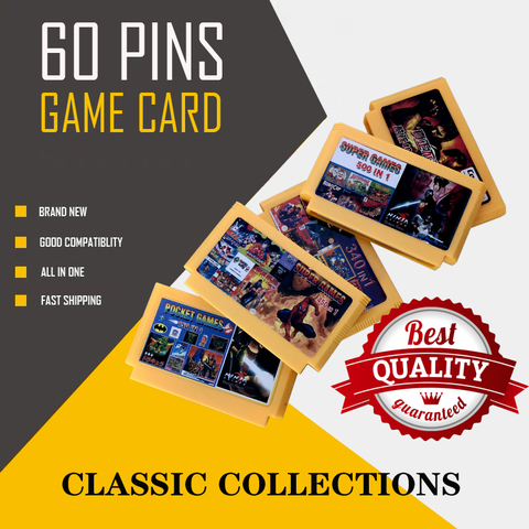 Top Quality 150 In 1 Game Cartridge 60 Pins 8 Bit Game Card 143 In 1 Pocket Games Collection 500 In 1 Region Free ► Photo 1/3
