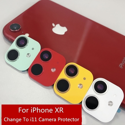 New Upgrade Metal Alumium Glass Camera Lens Protector Case Cover For iPhone XR Fake Seconds Change To 11 Rear Lens Sticker Cover ► Photo 1/6