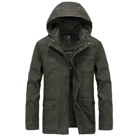 Brand Military Jacket Men High Quality Plus Size M-4XL Men's Winter Autumn Casual Cotton  Hooded Mens Jacket Coat ► Photo 1/6