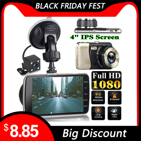 NEW Style 4 Inch LCD Screen 170 Degree Dual Lens HD 1080P Camera Car DVR Vehicle Video Dash Cam Recorder G-Sensor ► Photo 1/6