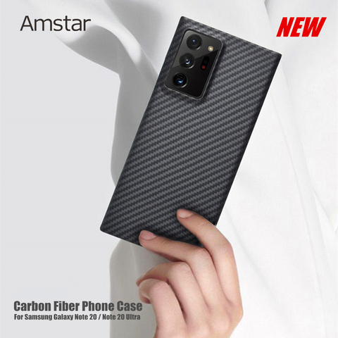 Amstar Genuine Carbon Fiber Protective Case for Samsung Galaxy Note 20 Ultra Real Carbon Fiber Ultra-thin Anti-fall Hard Cover ► Photo 1/6