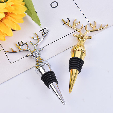 1Pcs Stainless Steel Deer Stag Head Wine Pourer Unique Wine Bottle Stoppers Wine Aerators Bar Tools With Box ► Photo 1/6