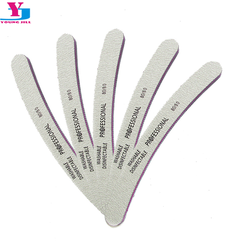 5Pcs Grey Acrylic Nail File 80/80 Nail Art Buffer Sanding Nails File Salon Glitter Sandpaper DIY Manicure Tools Free Shipping ► Photo 1/6