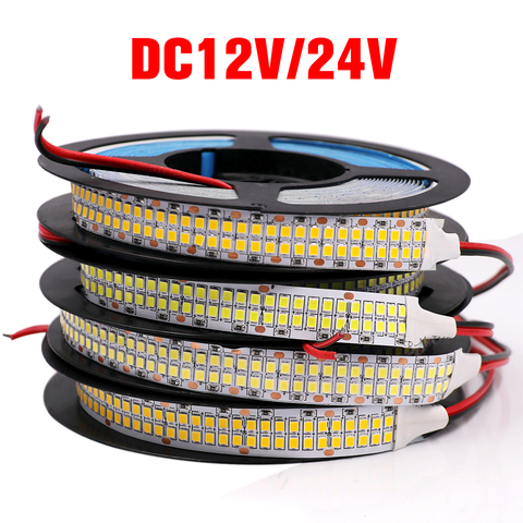 480LEDs/m Led Strip Light 2835 SMD 24V 12V 5M 2400LED Double Row Flexible Led stripe Tape Ribbon Waterproof IP67 Home Decoration ► Photo 1/6