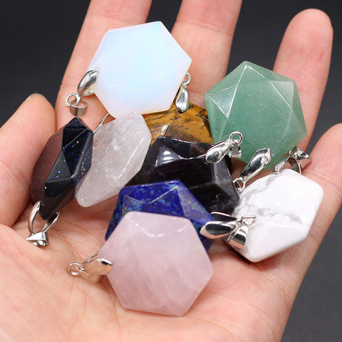Natural Stone Pendant irregular shape Faceted Semi-Precious Exquisite Charm for Jewelry Making DIY Necklace Earrings Accessories ► Photo 1/6