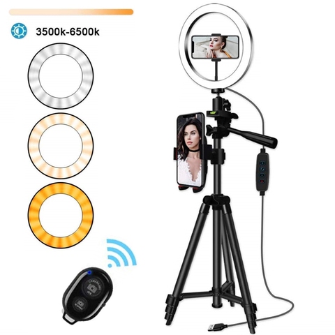 Selfie Ring Lamp Led Ring Light Selfie With Tripod Ring For Selfie Phone Video Photography Lighting For Youtube Phone Holder ► Photo 1/6