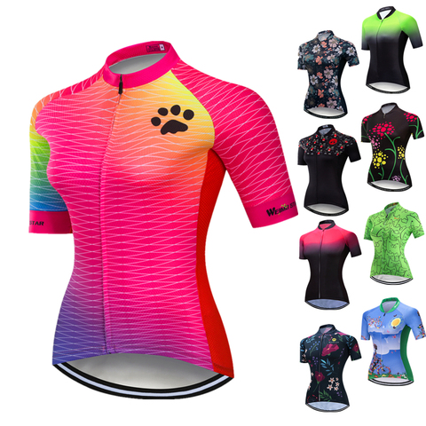 Weimostar 2022 Women Cycling Jersey Shirt Summer Bicycle Cycling Clothing Maillot Ciclismo Short Sleeve MTB Bike Jersey Tops ► Photo 1/6