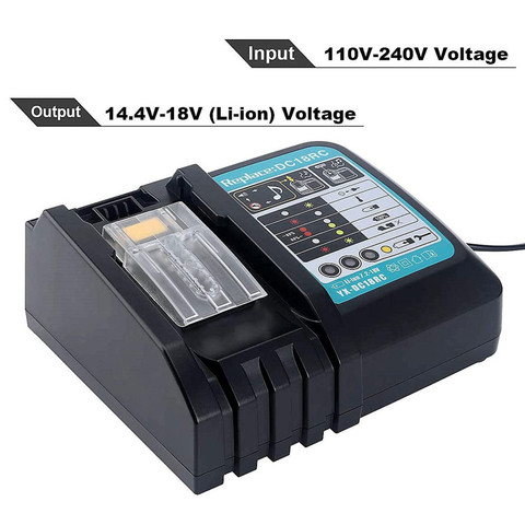 DC18RCT Li-ion Battery Charger for Makita Charger 18V 14.4V BL1830 Bl1430 DC18RC DC18RA Power tool 3A Charging Current ► Photo 1/6