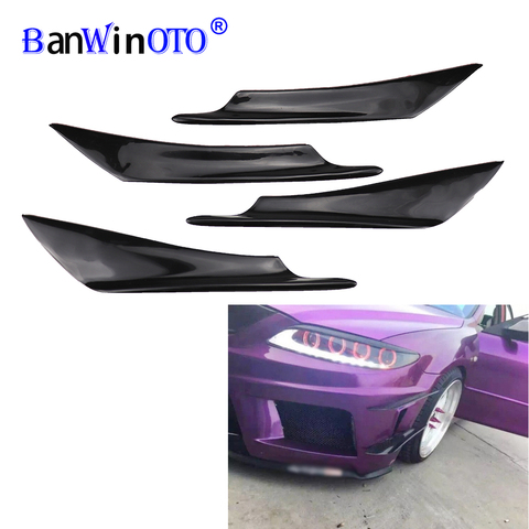 Universal Front Side Wing Spoiler Fin Bumper Protector Air Trim Diffuser Canards Splitters Lip 4pcs/set For Car Styling Tunning ► Photo 1/6