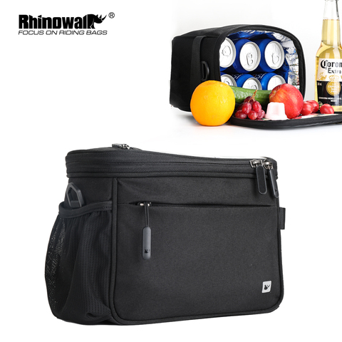 Rhinowalk Bike Cooler Handlebar Bag Insulation Multifunction Bicycle Front Tube Bag with Touch Screen Shoulder Strap Raincover ► Photo 1/6