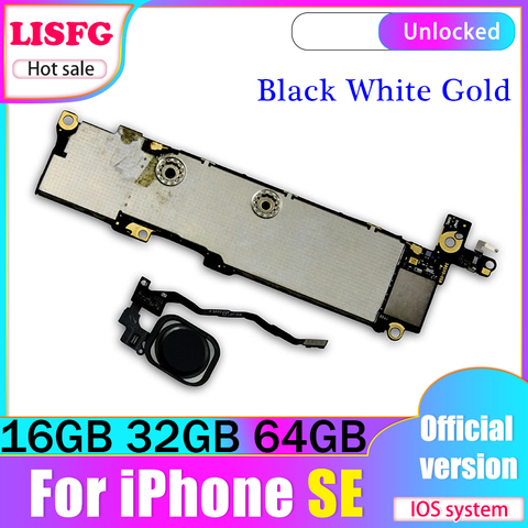 100% Original unlocked for iphone SE Motherboard With Touch ID/without Touch ID,for iphone 5SE Logic boards,16gb / 64gb / 32gb ► Photo 1/3