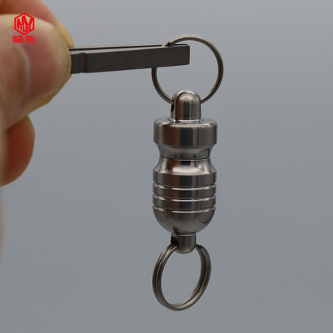 EDC Tool Titanium Alloy Boron Magnetic Keychain Buckle Double Section Detachable Strong Magnetic Quick Hanging Key Pendant ► Photo 1/6