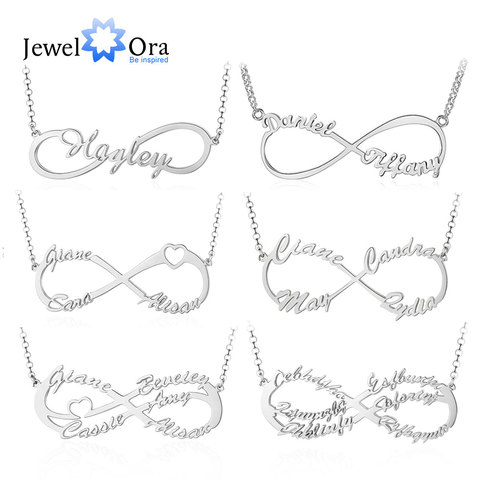 JewelOra 925 Sterling Silver Personalized Infinity Name Necklaces for Women Custom Made Nameplate BFF Pendant Gifts for Mother ► Photo 1/6