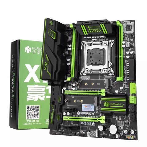 HUANANZHI X79 GREEN 2.49 V3.1 motherboard LGA 2011 ATX USB3.0 SATA3 PCI-E NVME M.2 SSD support REG ECC memory and Xeon E5 ► Photo 1/4