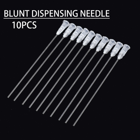 10pcs/Set 100MM White Stainless Steel Blunt Dispensing Needles Glue Syringe Needle Tips For Gluing Filling Ink Oil Welding Flux ► Photo 1/6