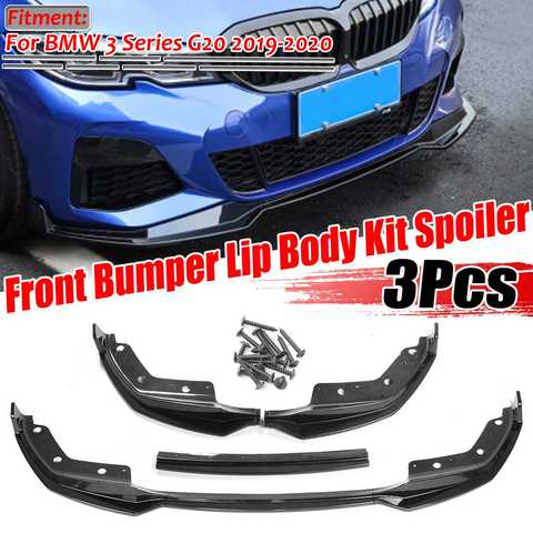 3PCS MP Style G20 Car Front Bumper Lip Spoiler Splitter Diffuser Detachable Body Kit Cover Guard For BMW 3 Series G20 2022 ► Photo 1/6