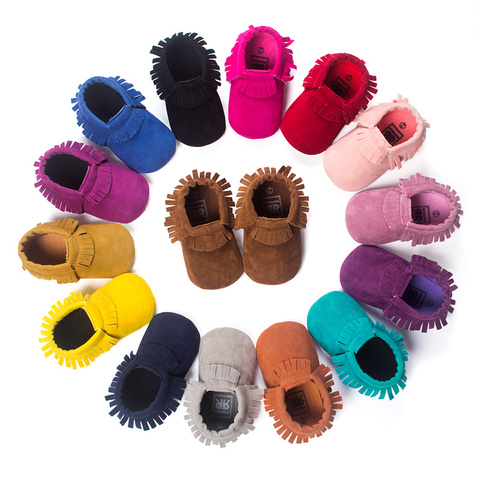 Baby Shoes Newborn Infant Boy Girl First Walker Suedu Cotton Sofe Sole Princess Fringe Toddler Baby Crib Shoes Casual Moccasins ► Photo 1/6
