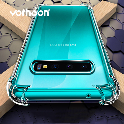Vothoon Shockproof Clear Case For Samsung Galaxy S20 ultra S10 Plus S10 5G Transparent Clear Silicon Soft TPU Back Case ► Photo 1/6
