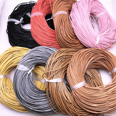 5yards 2.0mm 100% Genuine Leather Round Thong Cord Leather Cord String Rope for Jewelry Making DIY Accessories ► Photo 1/5