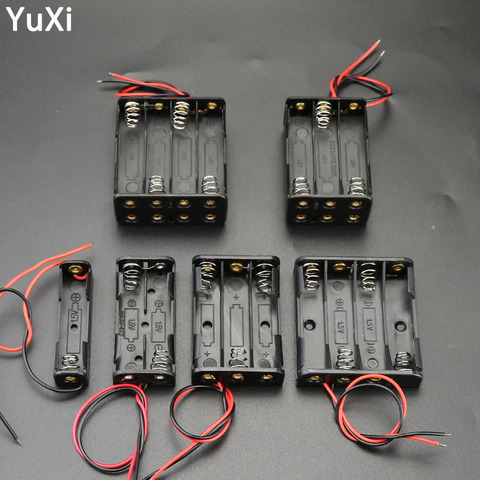 AAA Battery Storage Box Case DIY 1 2 3 4 6 8 Slot Way Batteries Clip Holder Container With Wire Lead Pin Battery Compartment ► Photo 1/6