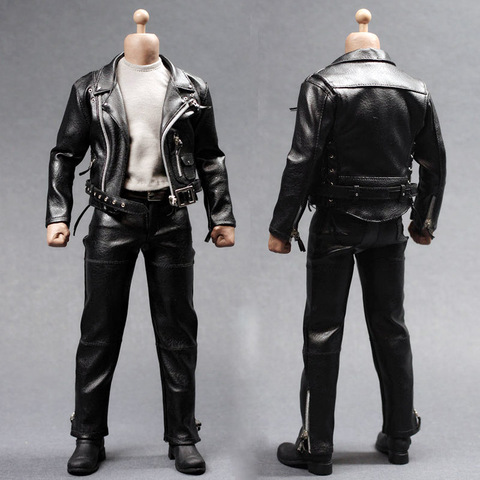 Tbleague 1/6 Scale Leather Black Jacket Suit Set Arnold Punk Locomotive Clothes Model for 12in Male Figure M35 M32 M31 Body Doll ► Photo 1/6