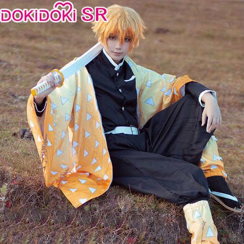 DokiDoki-SR Anime Demon Slayer: Kimetsu no Yaiba Cosplay Agatsuma Zenitsu Costume Men Cosplay Kimetsu no Yaiba Zenitsu ► Photo 1/6