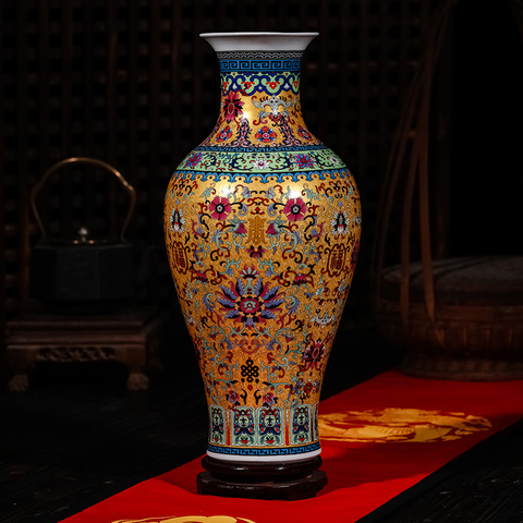 Luxury Jingdezhen Antique Longevity Porcelain Enamel Floor Vase Classical Decoration Large Chinese Vases Ancient Palace Vases ► Photo 1/6