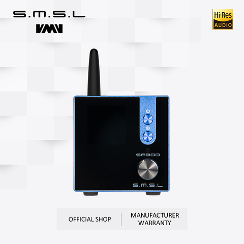 SMSL SA300 HiFi Power-Amplifier High Power Bluetooth 5.0 Digital Amplifier Support APT-X MA12070 Chip Treble Gain Remote Control ► Photo 1/6