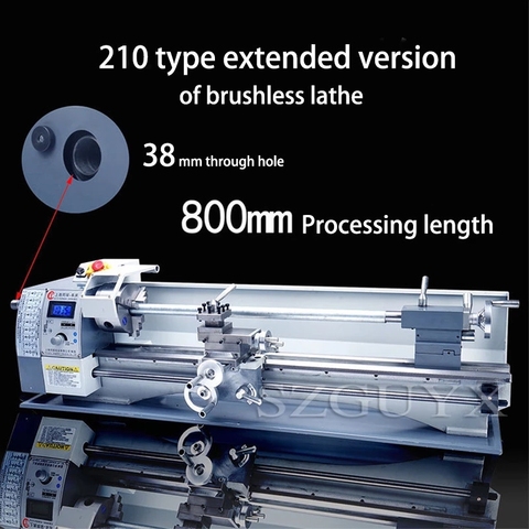 V210 stainless steel long metal milling machine precision lathe, home DIY variable speed mini table lathe ► Photo 1/6