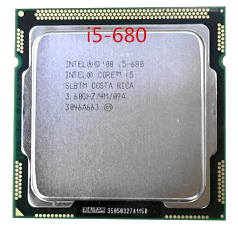 Free shipping Dual cores i5 Desktop Processor I5-680 SLBLM i5 680 (4M Cache, 3.6 GHz FCLGA1156) LGA1156 CPU scrattered pieces ► Photo 1/1