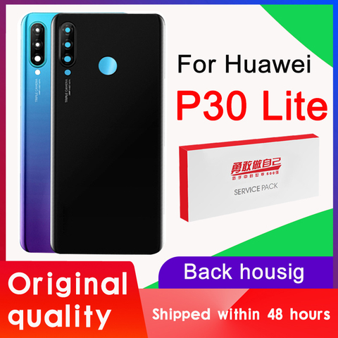 Original Back Housing Replacement for Huawei P30 Lite Back Cover Battery Glass Huawei Nova 4e With Camera Lens And Logo ► Photo 1/4