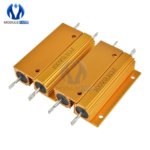 10PCS Aluminum Shell Housed Case Power Wirewound 100W Resistor 0.5/1/2/4/6/8/10/20/50/100 Ohm ► Photo 1/6